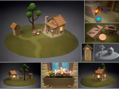 Blacksmiths House Low-poly 3D model