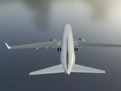 Tarom Boeing 737-800 low poly 3D Model with cockpit Low-poly 3D model