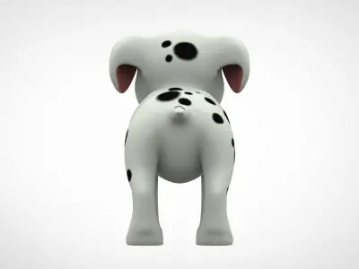 Dalmatian Puppy Low-poly 3D model