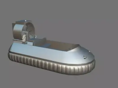 Blue Hovercraft Vehicle Low-poly 3D model