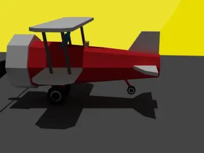 Low Poly AirPort road Low-poly 3D model