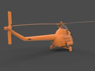 Mi - 2 orange helicopter 3D print model