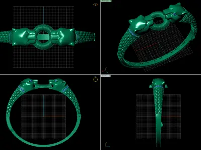 panther bracelet 3D print model Free 3D print model