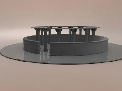 Temple circular pedestal 3D model
