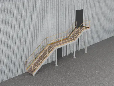 staircase 003 3D model 3D model 3D model