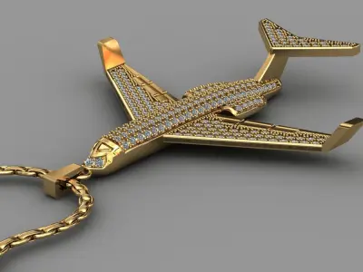 Aviation Airplane Aircraft Plane Travel Necklace Jewelry 3DM STL 3D print model