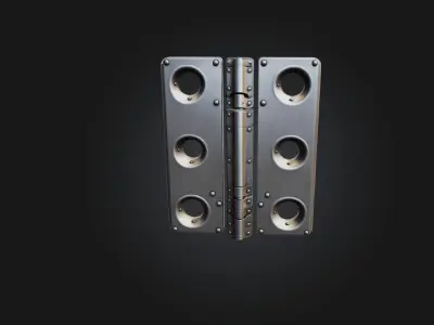 Realistic Metal Door Hinge Low-poly 3D model