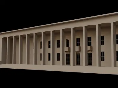 Building No2 Low-poly 3D model