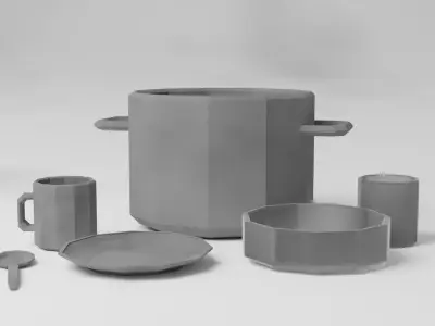 Dishes Free 3D model purchase