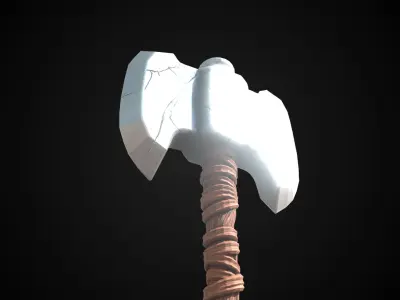 Stylized Dwarf Sword - Frostbrand - Game Ready 3D model