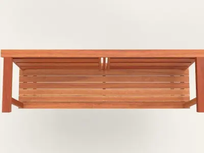 Wooden Bench Free low-poly 3D model buy