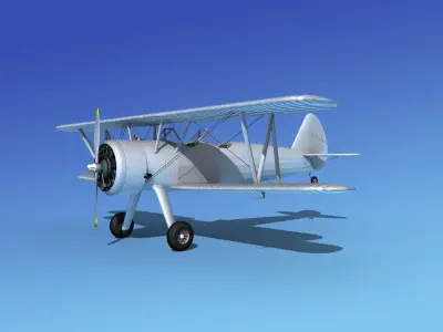 Stearman PT-17 Kaydet Unpainted 3D model