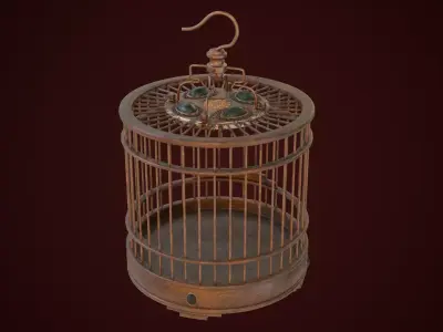 Chinese Birdcage with Gemstone 3D model