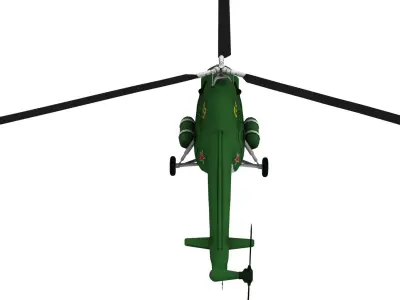 Lowpoly Mi-2 Hoplite Helicopter 3D Model Low-poly 3D model