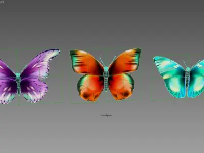 Cartoon Butterfly Low-poly 3D model 3D model