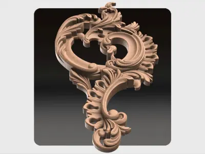 Carved decor for cnc 35 Free 3D model