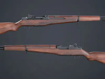 PBR M1 Garand and Attachments Low-poly 3D model