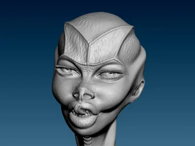 Alien Girl Head for 3D Print 3D print model