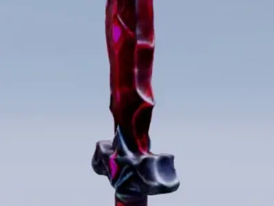 Low Poly ruby red dagger game asset with high quality texture Low-poly 3D model