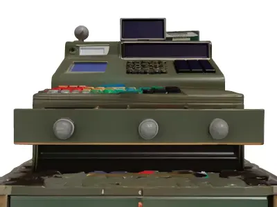 Vintage Military Style Cash Register 3D model