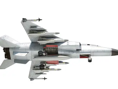 PBR Xian JH-7A flounder Fighter Bomber PLA FBC-1 Fighter jet Low-poly 3D model