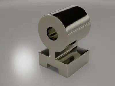 Metal support with ring 3D model