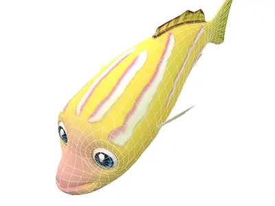 Bluestripe Snapper Animated Fish  Low-poly 3D model