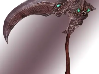 Fantasy Scythe Reaper Weapon Low-poly 3D model