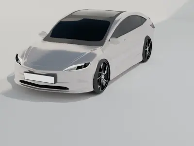 TESLA MODEL 3 Low-poly 3D model
