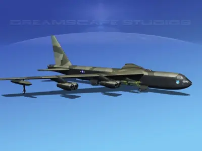 Boeing B-52D Stratofortress V03 3D model