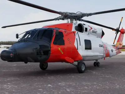 Jayhawk Sikorsky MH-60 Coast Guard Helicopter 3D model
