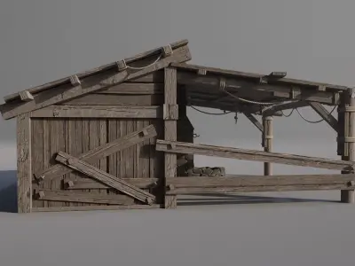 Realistic Forge Building Low-poly 3D model