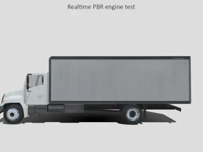 Hino 338 low poly box truck no logos used Low-poly 3D model