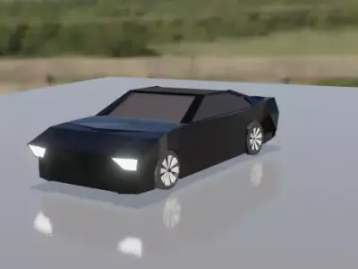 Low poly sports car with blender Free low-poly 3D model