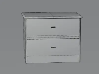 Red bedside table Free low-poly 3D model