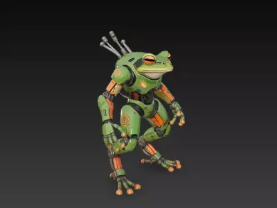 Cyber Frog Mk-II - Tactical Amphibian Mecha 3D Model 3D print model