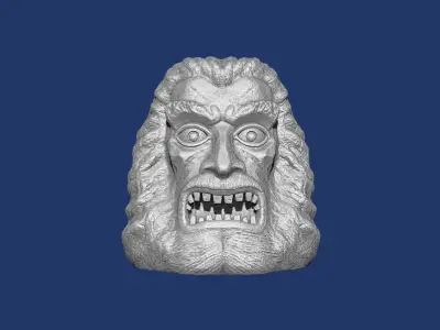 Zardoz statue of demon head 3D print model