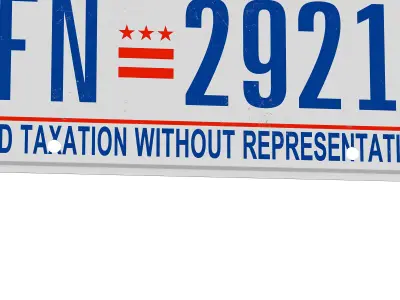 Washington DC License Plate 3D model