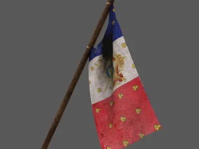 Napoleonic flag Low-poly 3D model