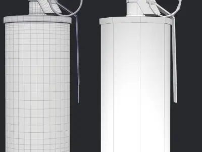 Tear Gas Grenade PBR Game Ready Low-poly 3D model