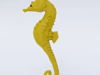 Sea horse 3d model  Low-poly 3D model