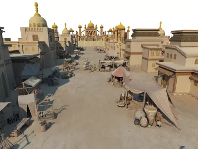 Ancient Egyptian Architectur Low-poly 3D model