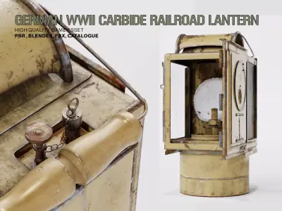 German WWII Carbide Railroad Lantern Low-poly 3D model
