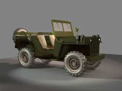 Jeep 1 military 3D model