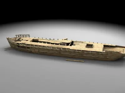 Wooden shipwreck 1 3D model