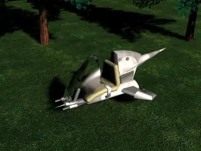 RJ-X Speeder Bike Low-poly 3D model