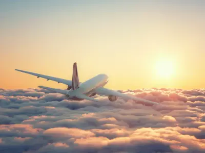 Plane in Clouds Low-poly 3D model