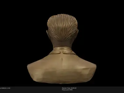 Low Poly Bronze Statue Ataturk 2 Low-poly 3D model