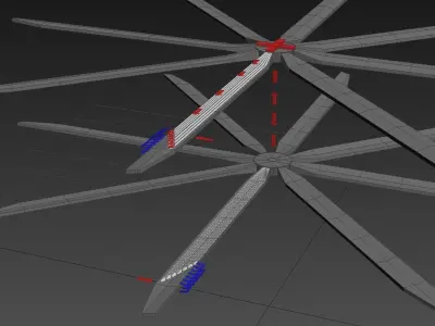 Ionwind Thruster assisted helicopter Rotor - Concept 3D model