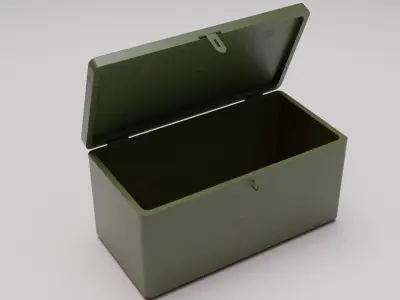 Animated Rusty Metal chest Low-poly 3D model